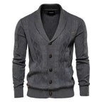 Men's Cable Knit Shawl Collar Cardigan
