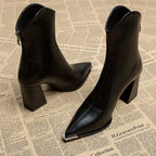 Women's Block Heel Pointed-Toe Boots