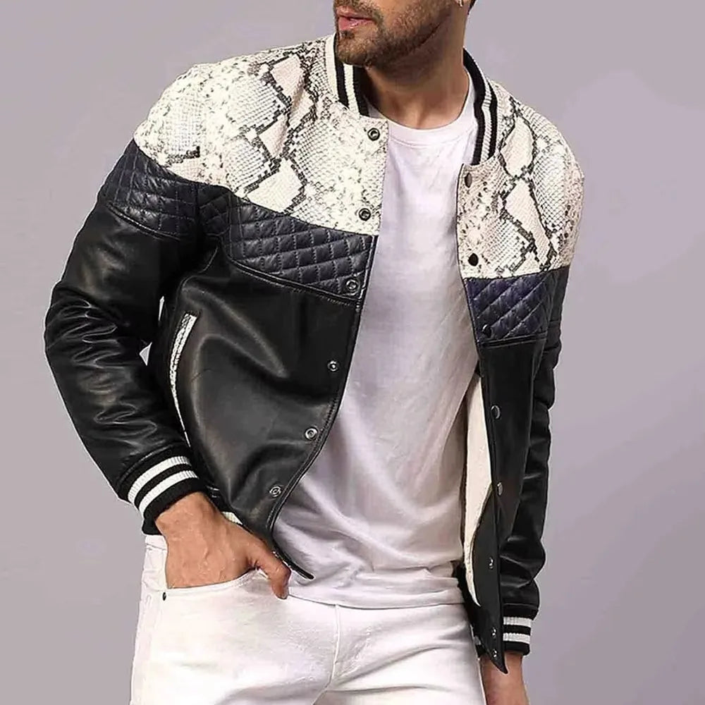 Men's Slim Fit Leather Bomber