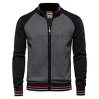 Men's Ribbed Stand Collar Cardigan
