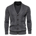 Men's Cable Knit Shawl Collar Cardigan