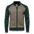 Men's Ribbed Stand Collar Cardigan