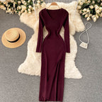 Women's Ribbed Knit Maxi Dress