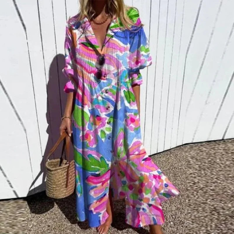 Women's Floral Boho Maxi Dress