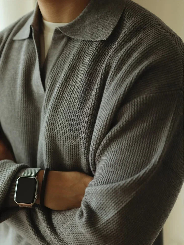 Men's Breathable Polo Jumper