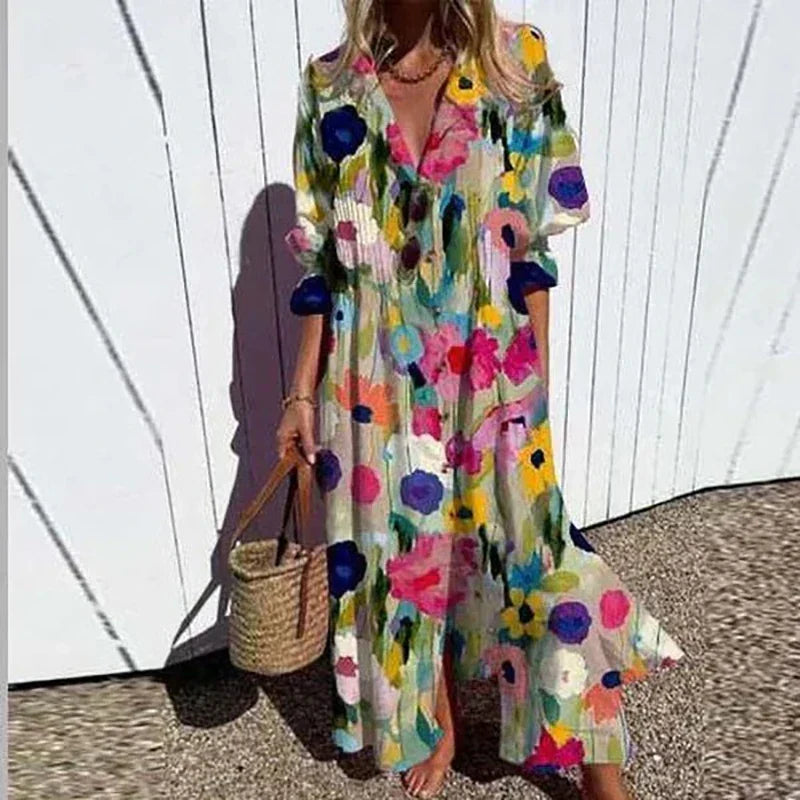 Women's Floral Boho Maxi Dress