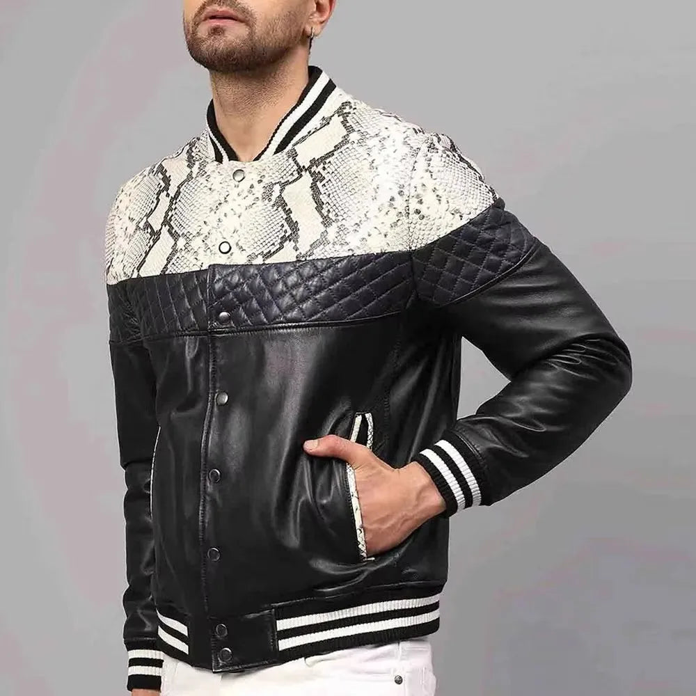 Men's Slim Fit Leather Bomber