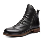 Men's Side Zip Leather Chelsea Boots