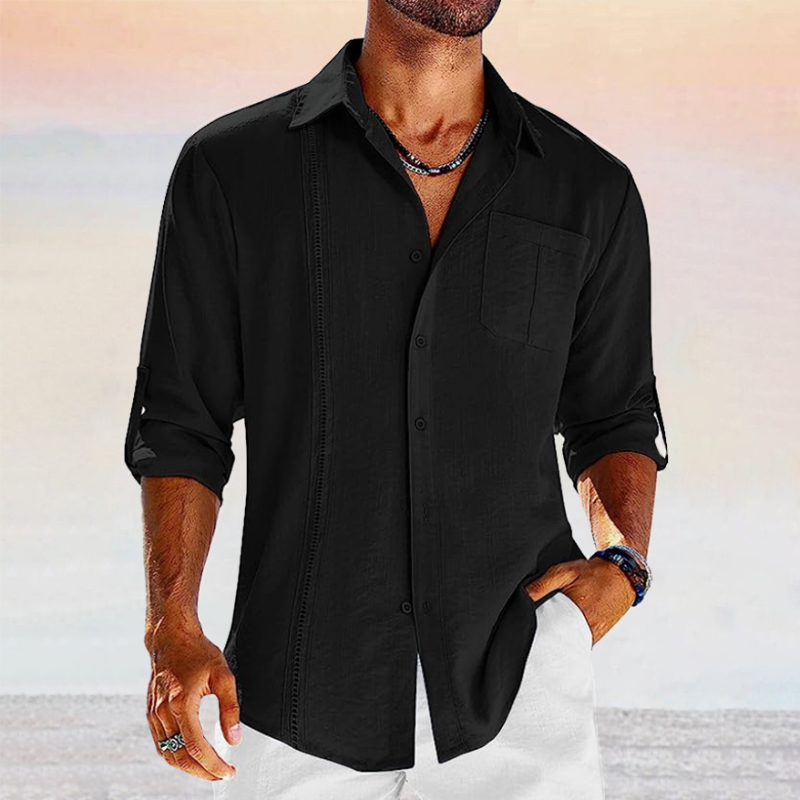 Men's Stitched Detail Long Sleeve Shirt