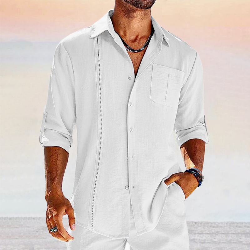 Men's Stitched Detail Long Sleeve Shirt