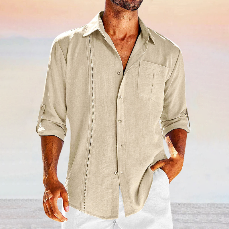 Men's Stitched Detail Long Sleeve Shirt