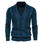 Men's Cable Knit Shawl Collar Cardigan