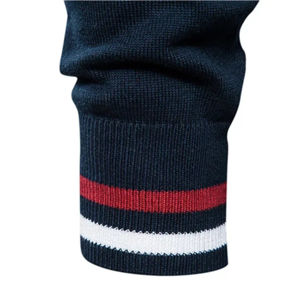 Men's Ribbed Stand Collar Cardigan