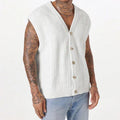 Men's Textured Button Knit Vest