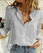 Women's Bird Print Long-Sleeve Blouse
