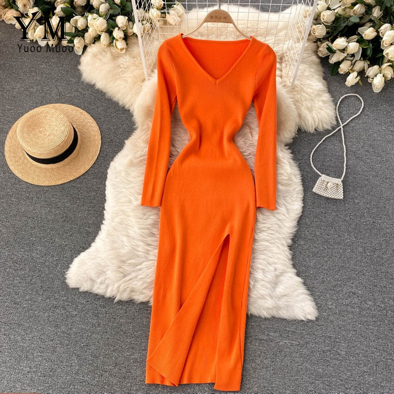 Women's Ribbed Knit Maxi Dress