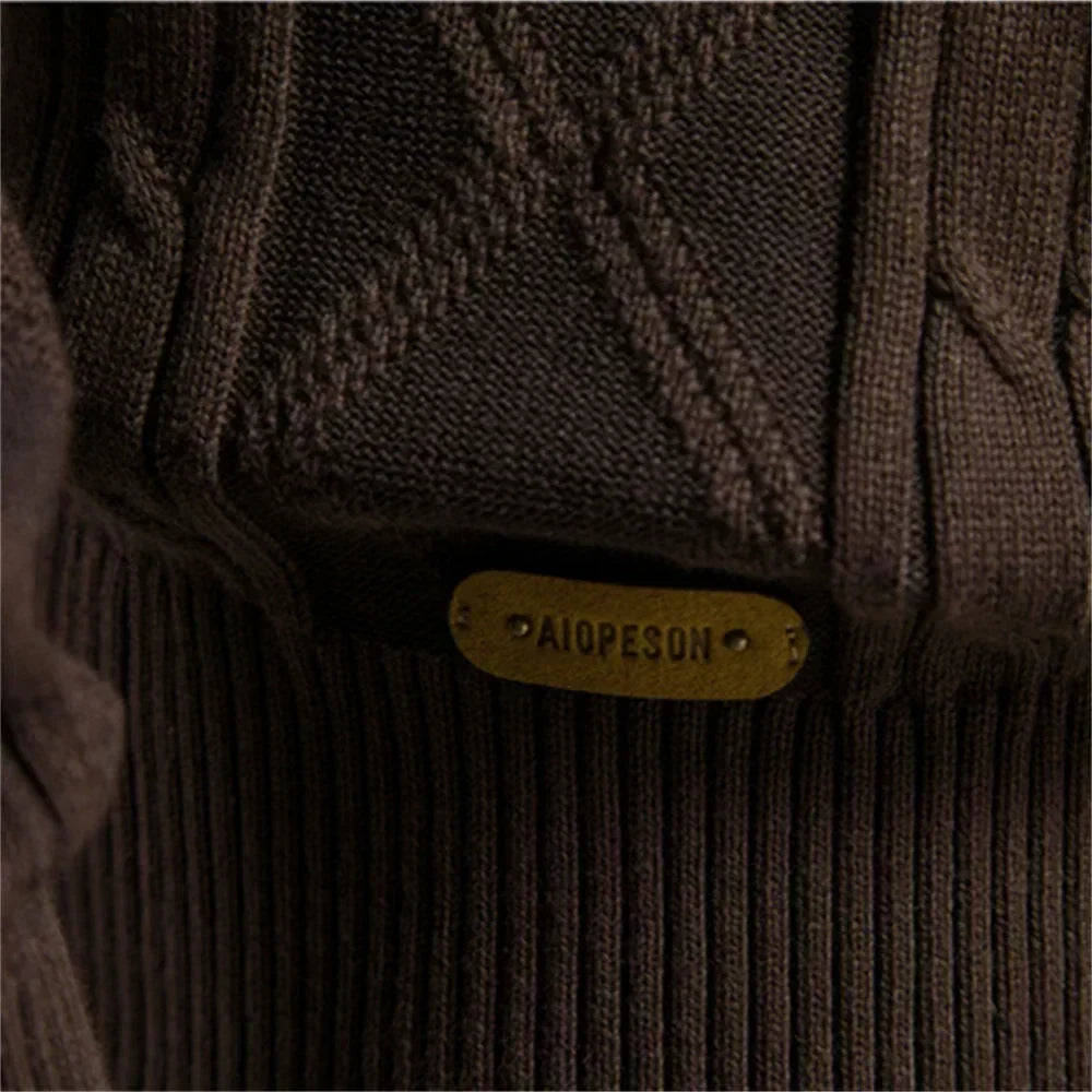 Men's Cable Knit Shawl Collar Cardigan