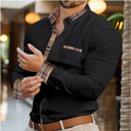 Men's Contrast Trim Long Sleeve Shirt