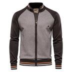 Men's Ribbed Stand Collar Cardigan