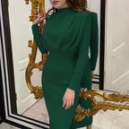 Women's High-Neck Bodycon Maxi Dress