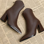 Women's Block Heel Pointed-Toe Boots