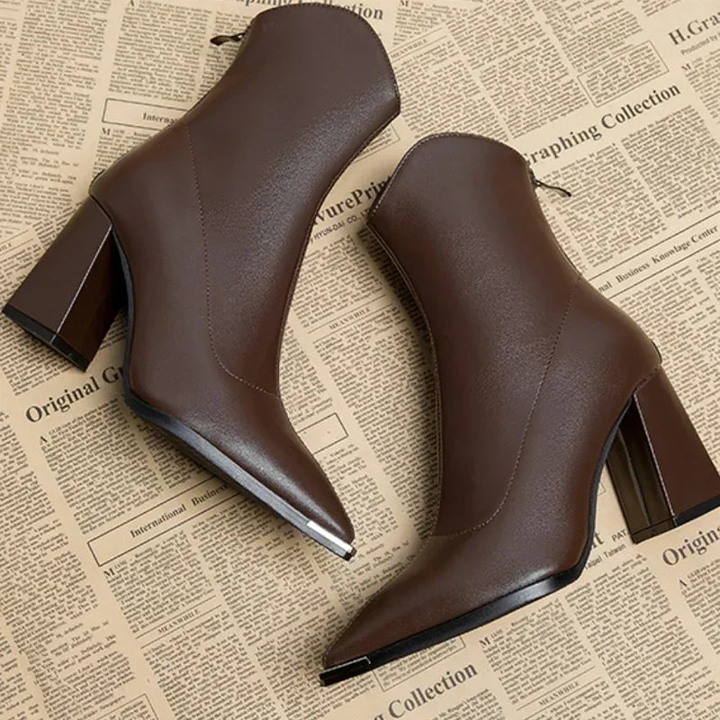 Women's Block Heel Pointed-Toe Boots