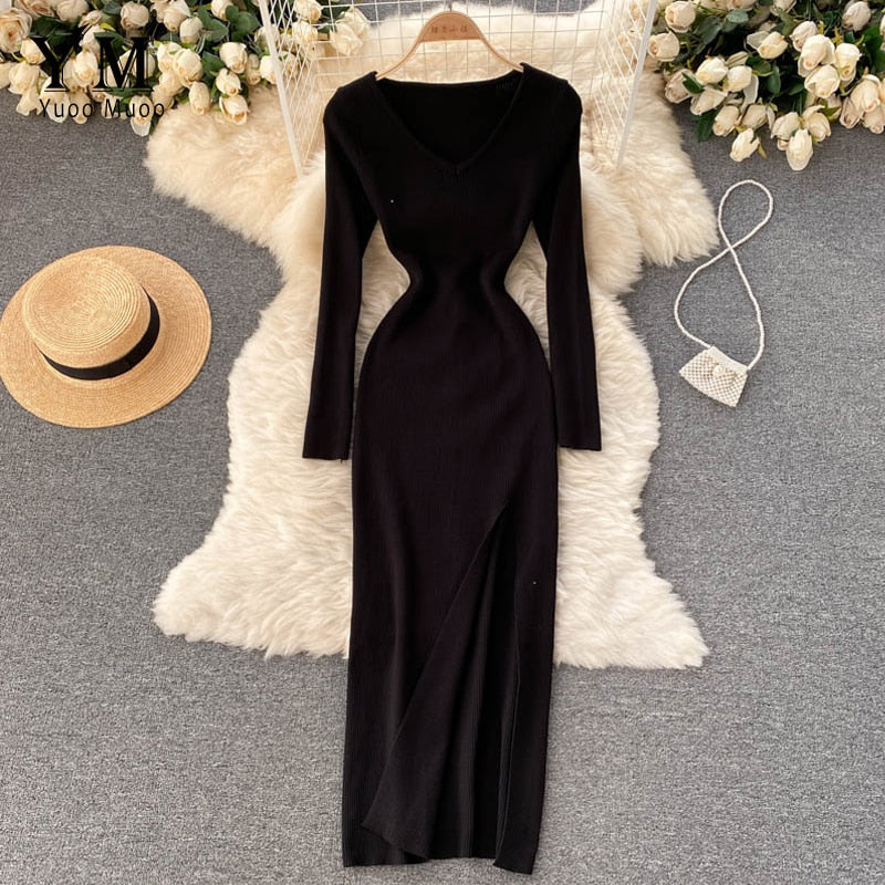 Women's Ribbed Knit Maxi Dress