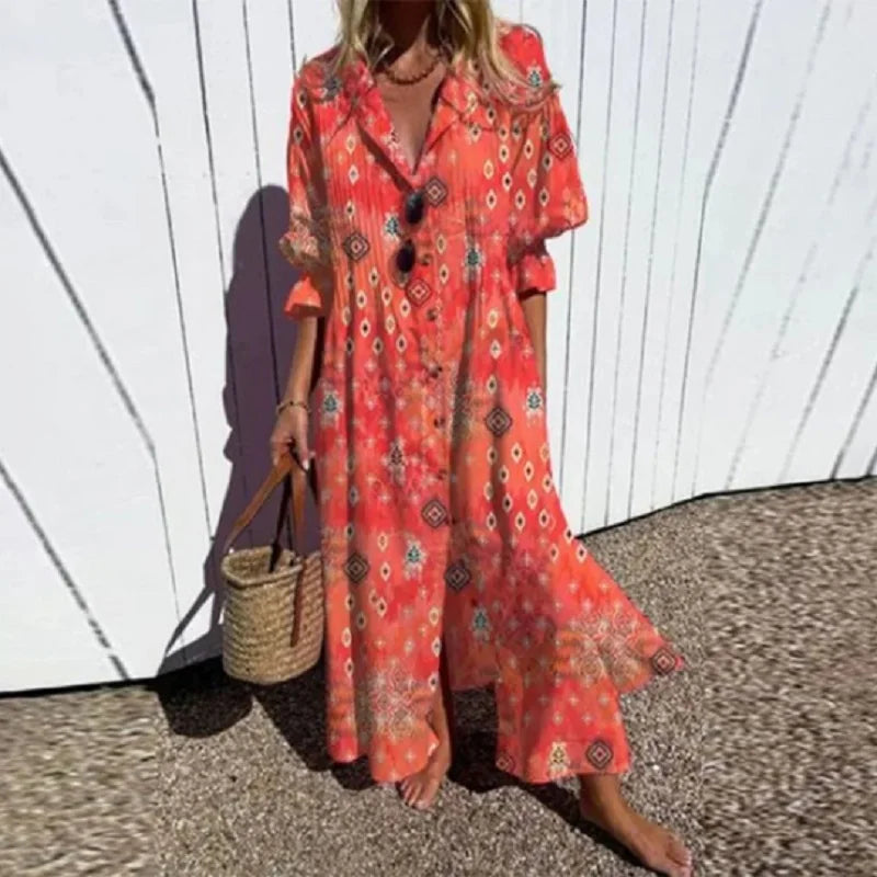 Women's Floral Boho Maxi Dress