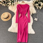 Women's Ribbed Knit Maxi Dress