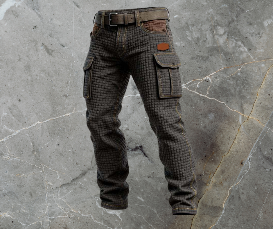 Men's Quilted Slim Cargo Trousers