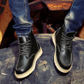 Men's Chunky Sole Leather Work Boots