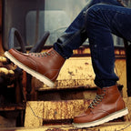 Men's Chunky Sole Leather Work Boots