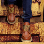 Men's Chunky Sole Leather Work Boots