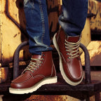 Men's Chunky Sole Leather Work Boots