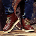Men's Chunky Sole Leather Work Boots