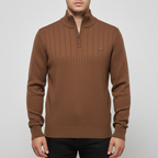 Men's Ribbed Stand Collar Jumper