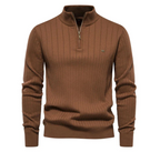 Men's Ribbed Stand Collar Jumper