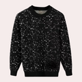 Men's Ribbed-Trim Printed Jumper