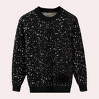 Men's Ribbed-Trim Printed Jumper