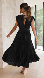 Women's Draped Satin Midi Dress