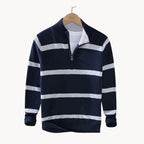 Men's Striped Stand Collar Jumper