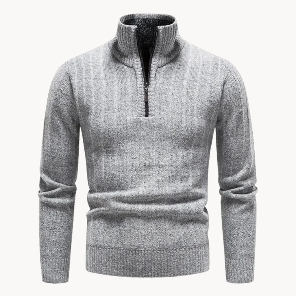 Men's Stand Collar Quarter Zip Jumper