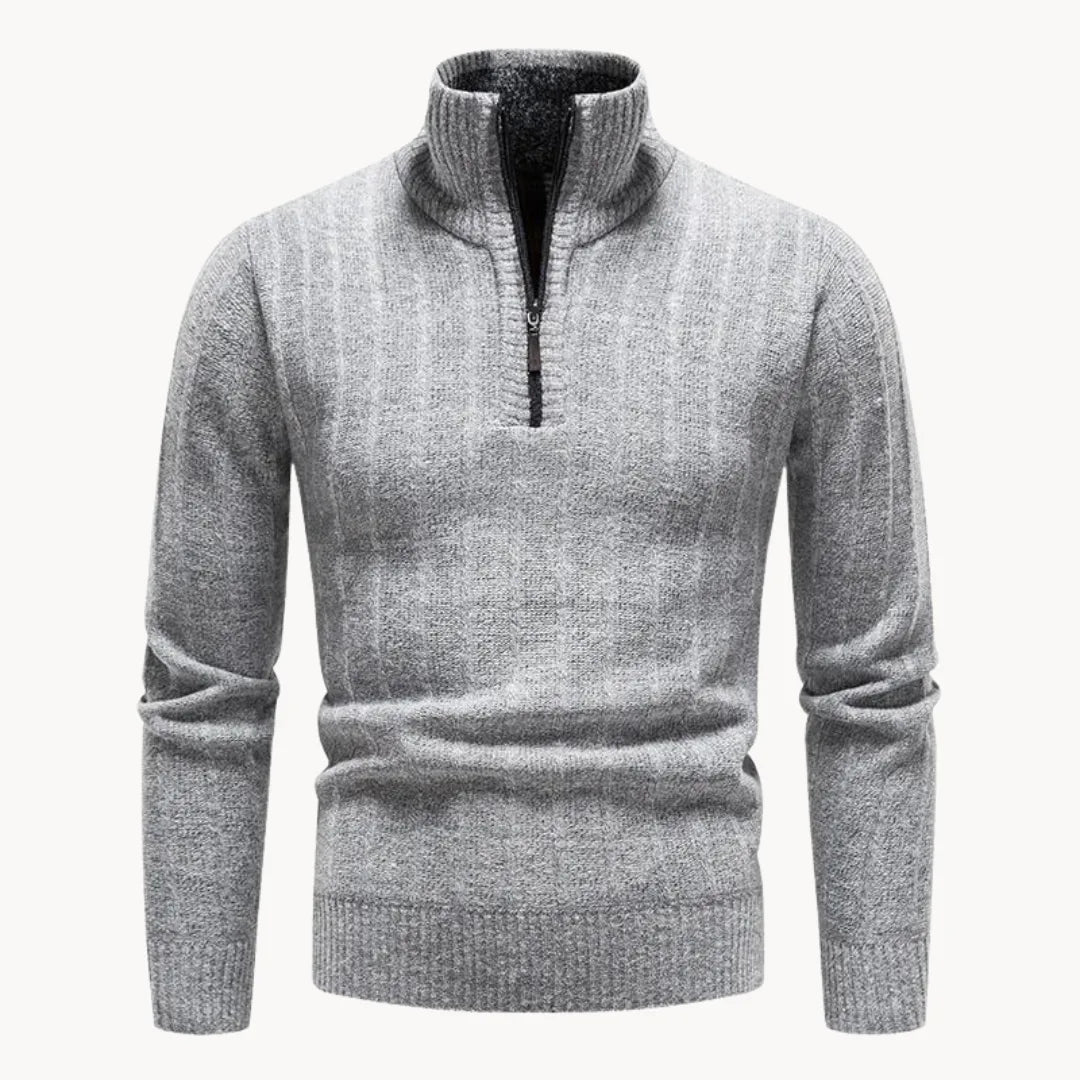 Men's Stand Collar Quarter Zip Jumper