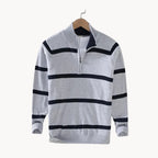 Men's Striped Stand Collar Jumper