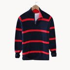 Men's Striped Stand Collar Jumper