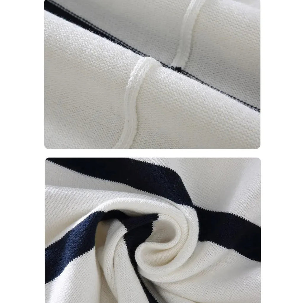 Men's Striped Stand Collar Jumper