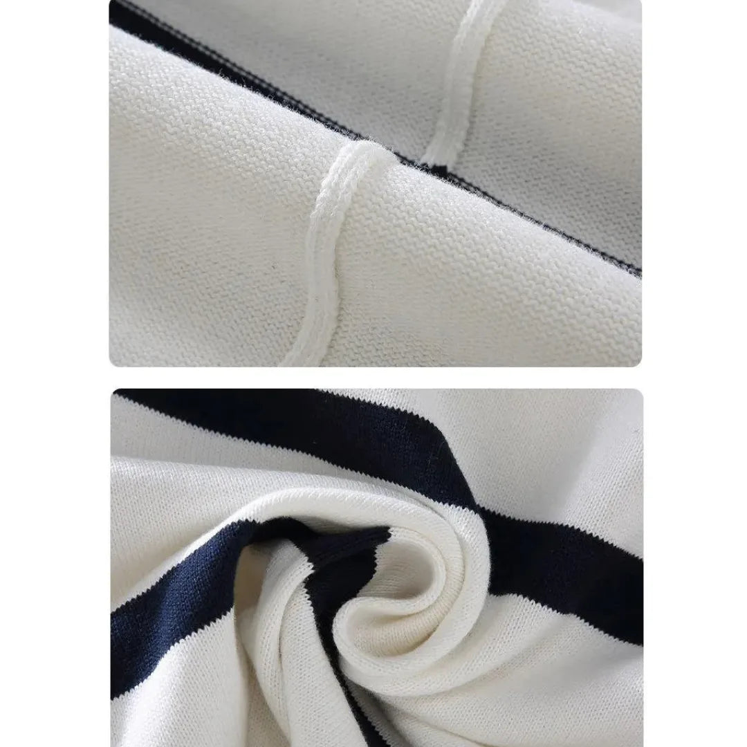 Men's Striped Stand Collar Jumper