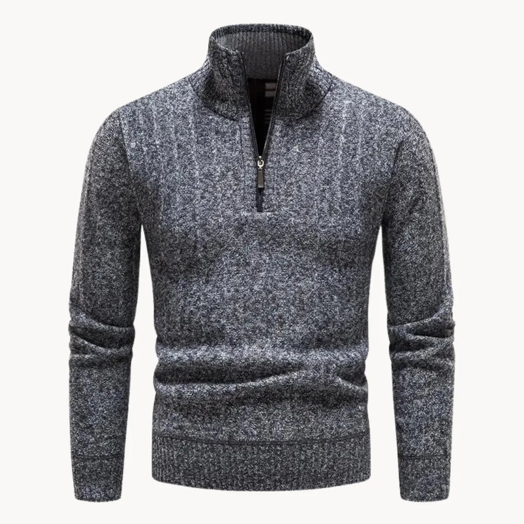 Men's Stand Collar Quarter Zip Jumper