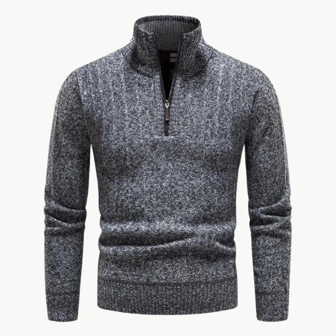 Men's Stand Collar Quarter Zip Jumper