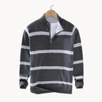 Men's Striped Stand Collar Jumper